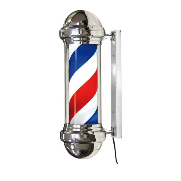 Poste de barbero giratorio con luz (barber pole)